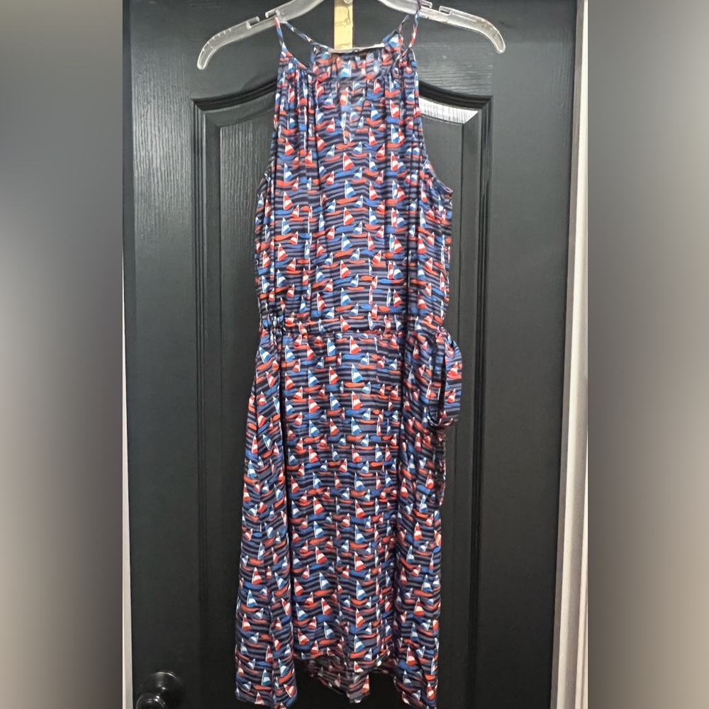 41 Hawthorn Red and Blue High Low Sundress